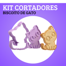 KIT CORTADORES DE BISCOITO - TEMA GATOS (4 MODELOS)
