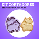 KIT CORTADORES DE BISCOITO - TEMA CAPIVARA (5 MODELOS)